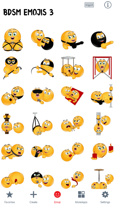 BDSM 3 Emoji Stickers.