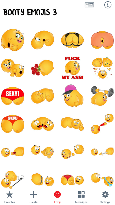 Booty 3 Emoji Stickers