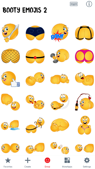 Booty 2 Emoji Stickers