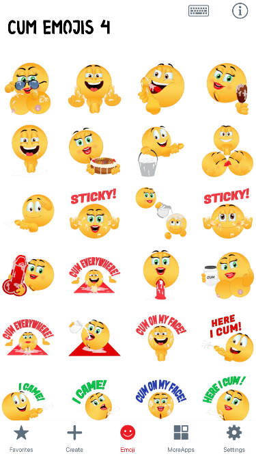 Cum 4 Emoji Stickers