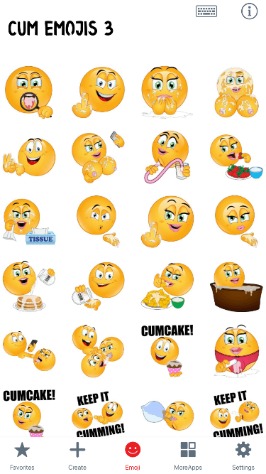 Cum 3 Emoji Stickers