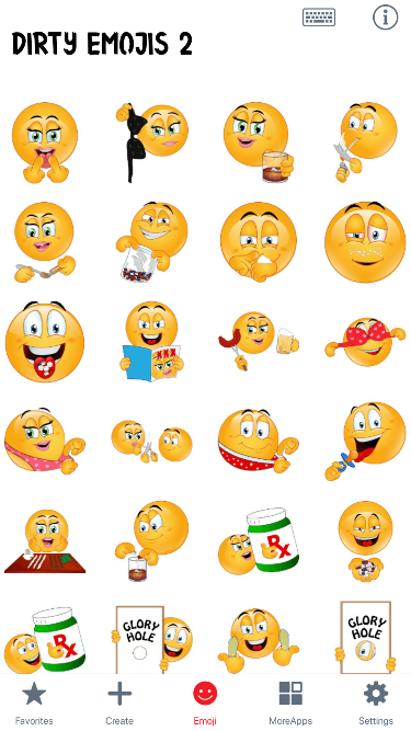 Dirty 2 Emoji Stickers