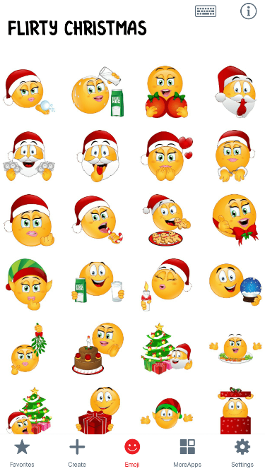 Flirty Christmas Emoji Stickers