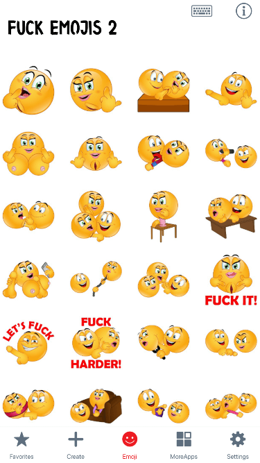 Fuck 2 Emoji Stickers