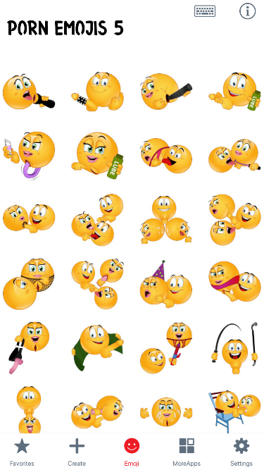Porn 5 Emoji Stickers