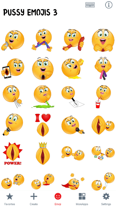Pussy 3 Emoji Stickers