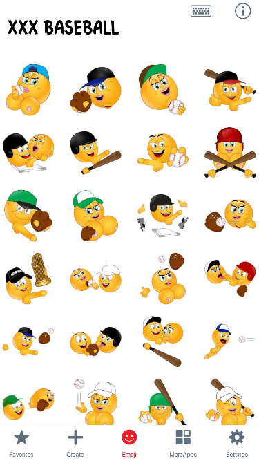 XXX Baseball Emoji Stickers