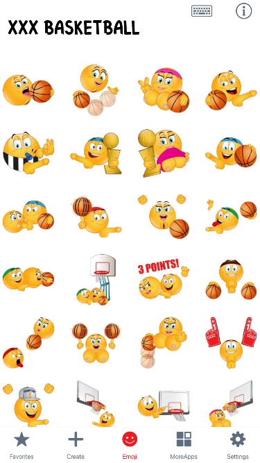 XXX Basketball Emoji Stickers