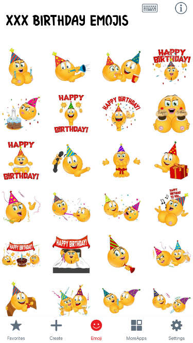 XXX Birthday Emoji Stickers