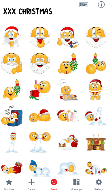 XXX Christmas Emoji Stickers