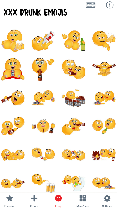 XXX Drunk Emoji Stickers