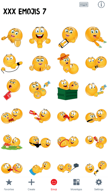 XXX 7 Emoji Stickers