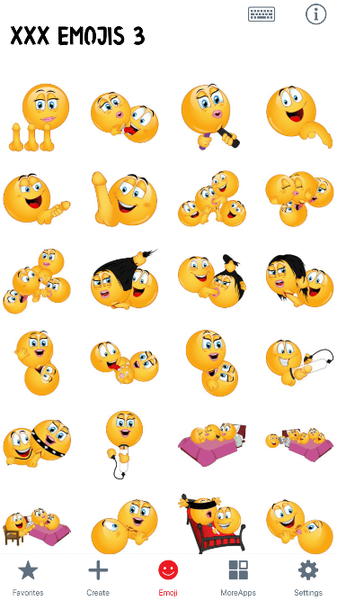 XXX 3 Emoji Stickers