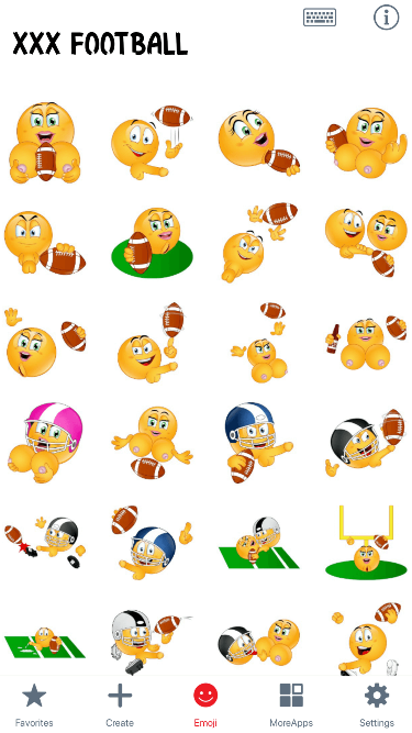 XXX Football Emoji Stickers