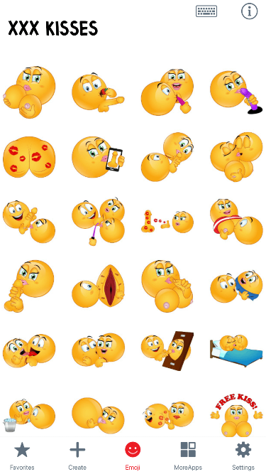 XXX Kisses Emoji Stickers