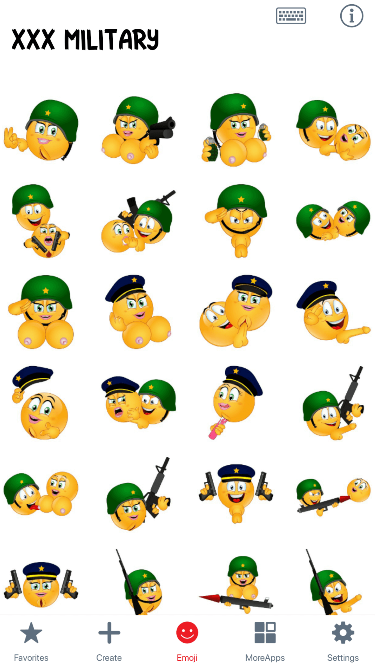 XXX Military Emoji Stickers