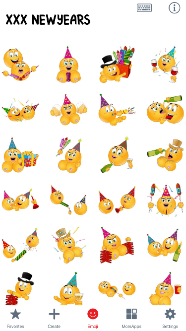 XXX NewYears Emoji Stickers