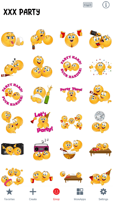 XXX Party Emoji Stickers