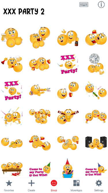 XXX Party 2 Emoji Stickers
