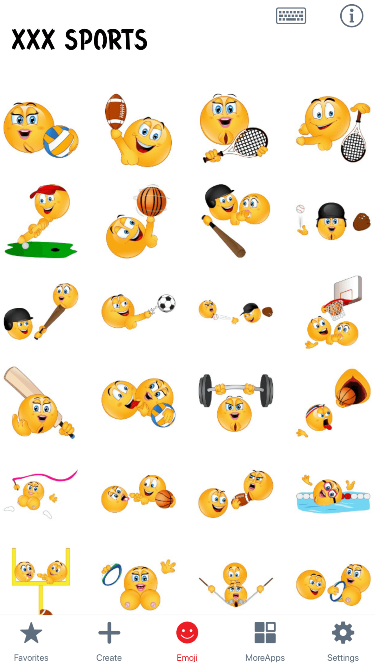 XXX Sports Emoji Stickers