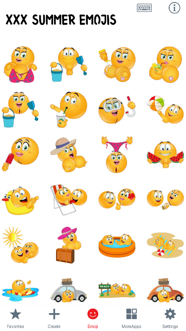 XXX Summer Emoji Stickers