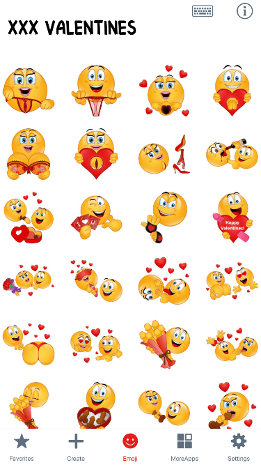 XXX Valentines Emoji Stickers