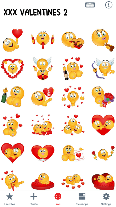 XXX Valentines 2 Emoji Stickers